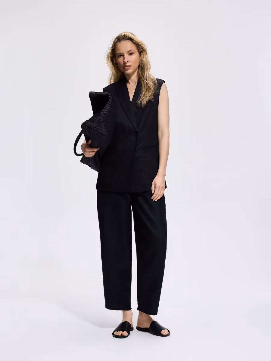 Pantalone barrel kroja od lana